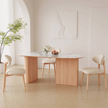 Cream table best sale and chairs